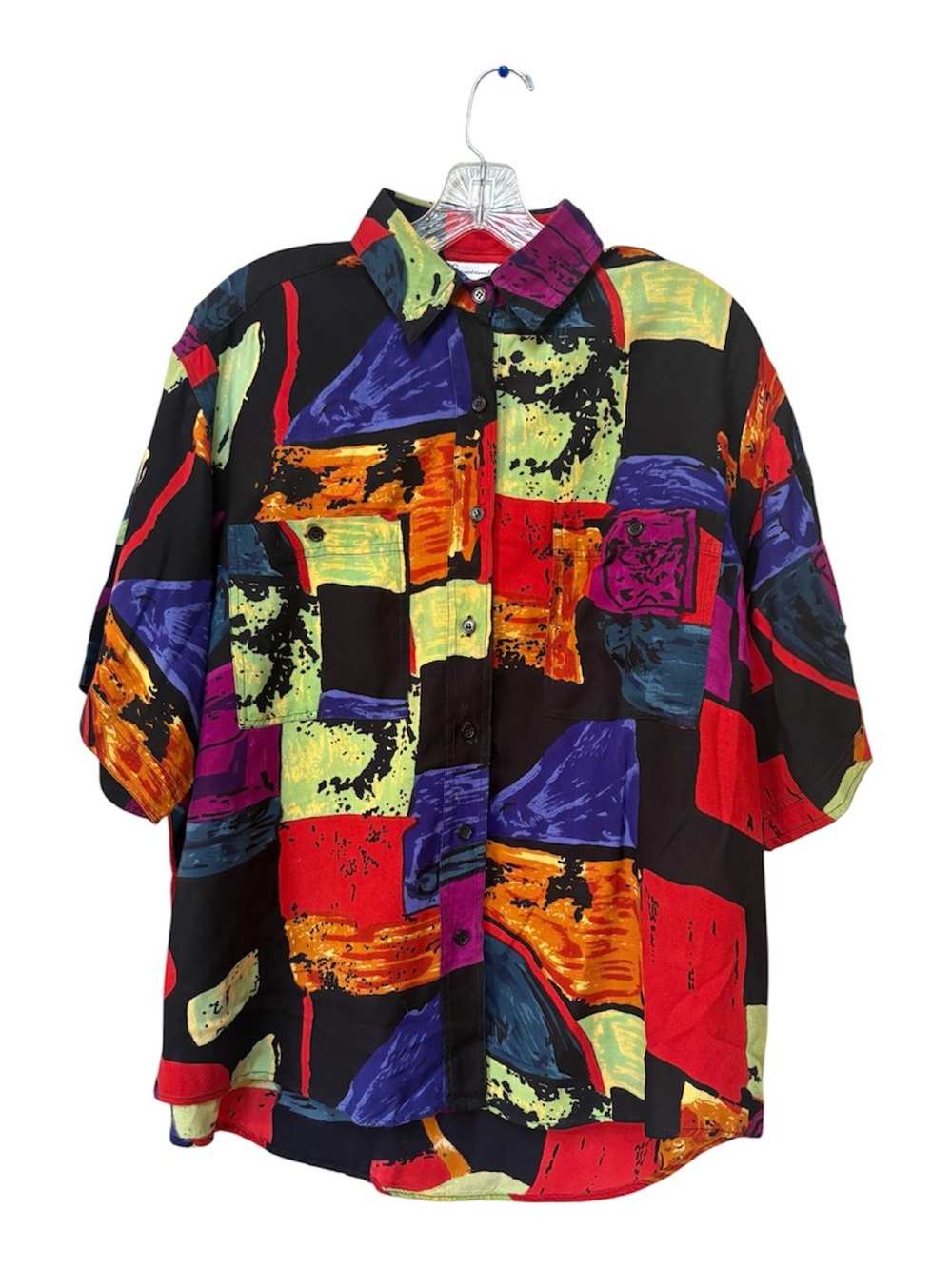 Vintage International Abstract Print Shirt XL 90s Artwear Maximalist